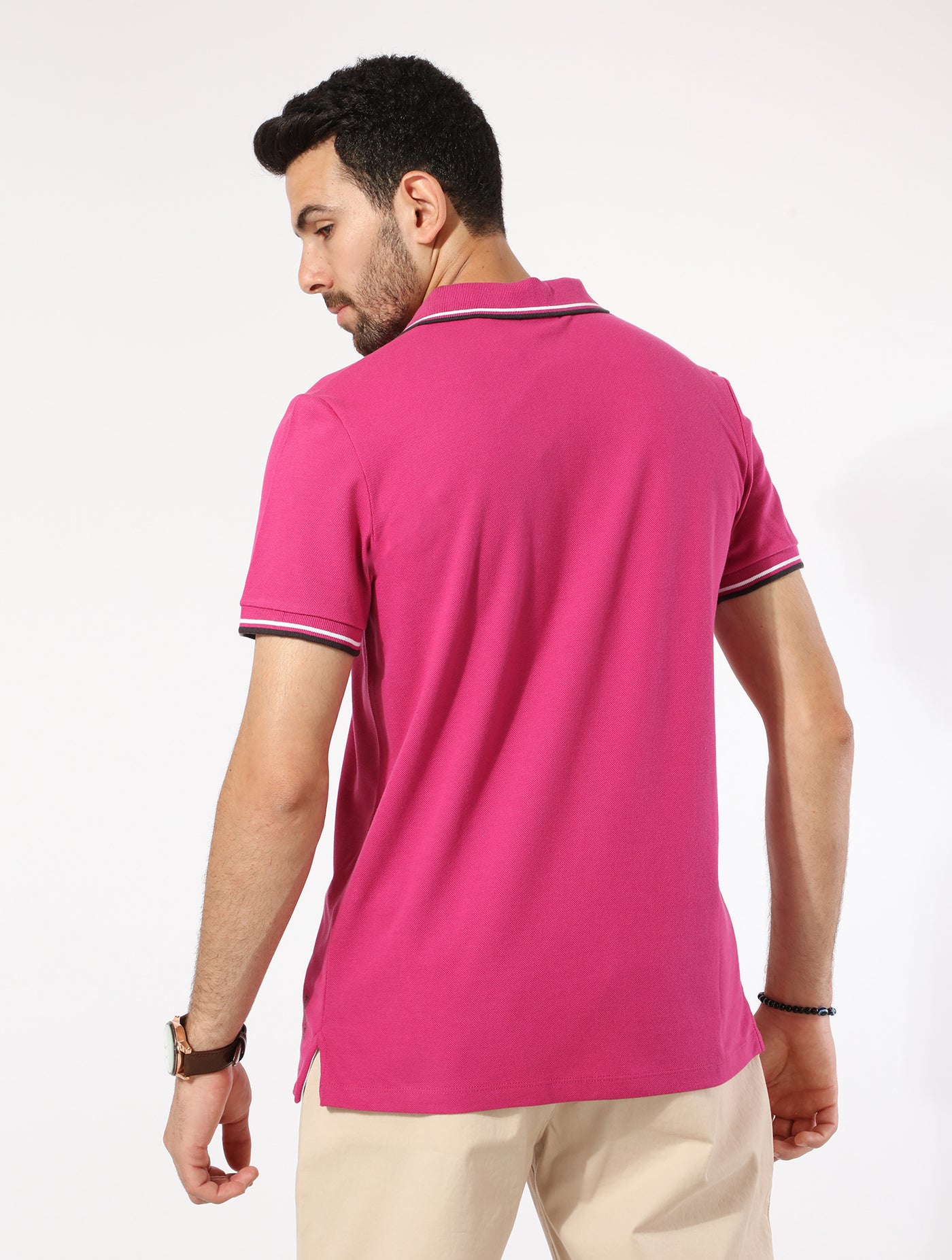 Polo Shirt - Half Sleeves - Contrast Stripes