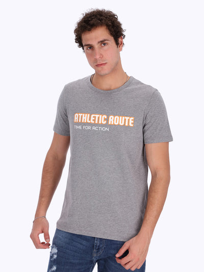 O'Zone Men's Athletic Route Front Print T-Shirt