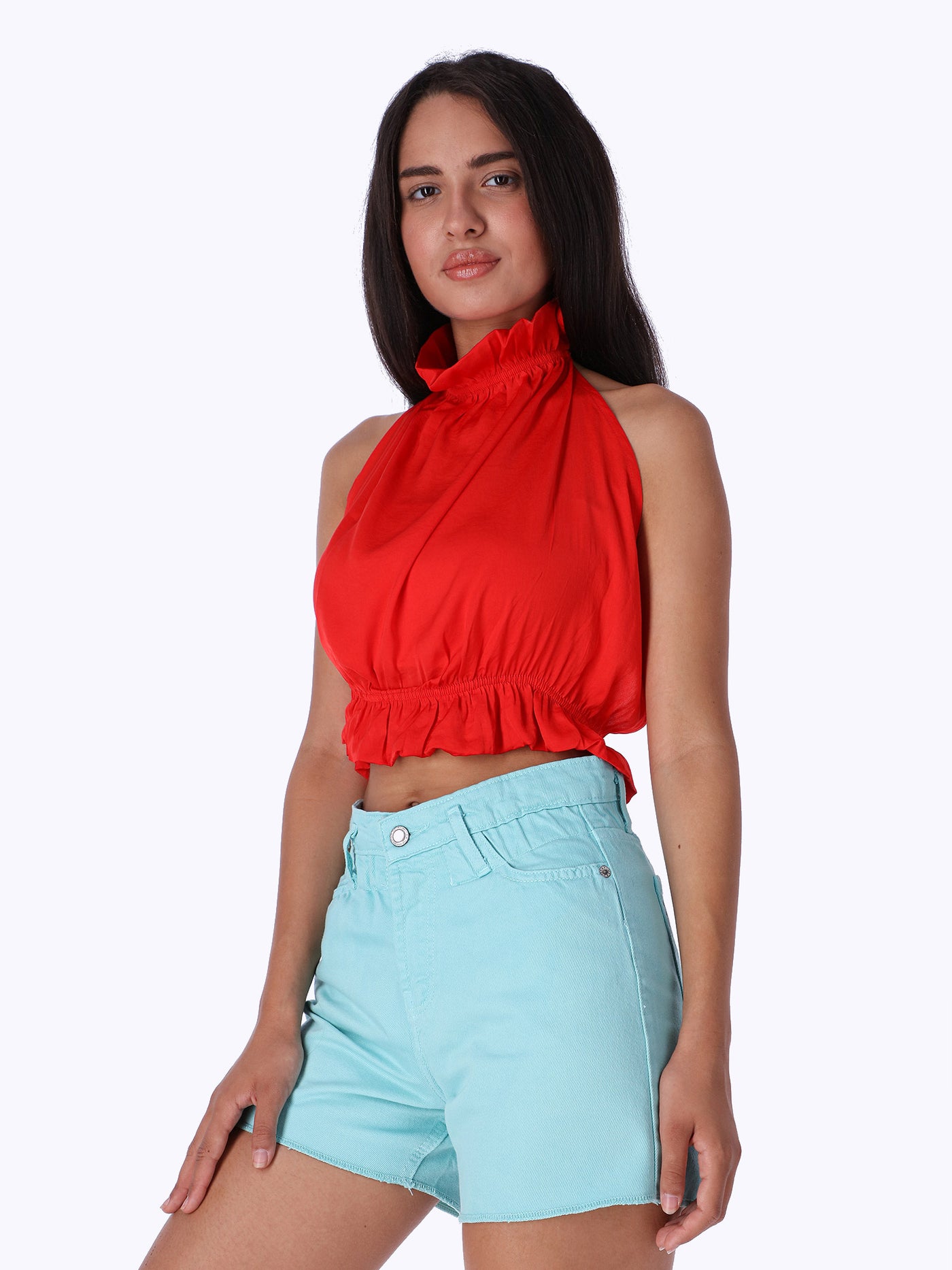 OR Women's Backless Ruffle Detail Top