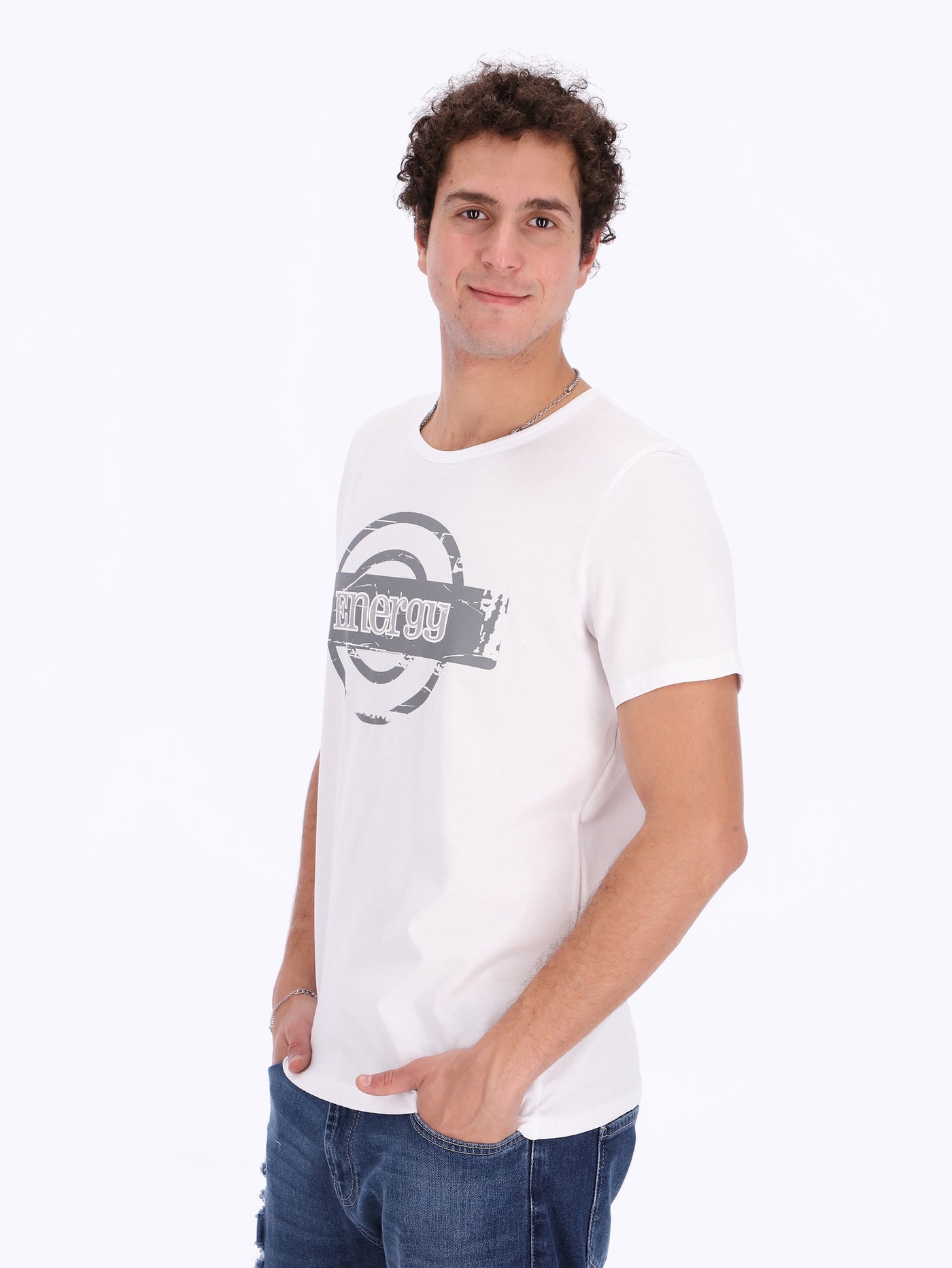 O'Zone Men's Energy Front Print T-Shirt