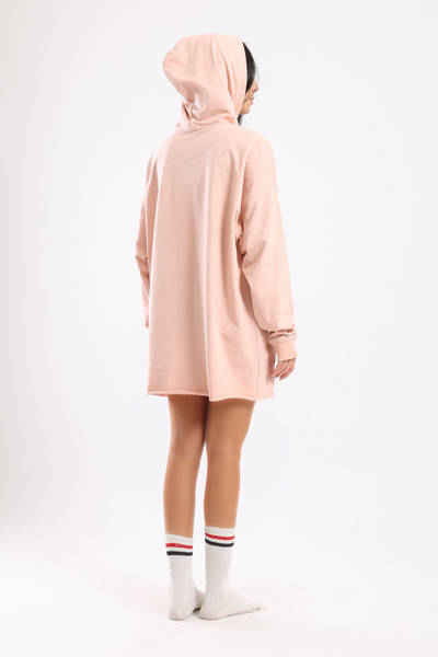 EASY DAY OVERSIZED HOODIE DRESS - BLUSH