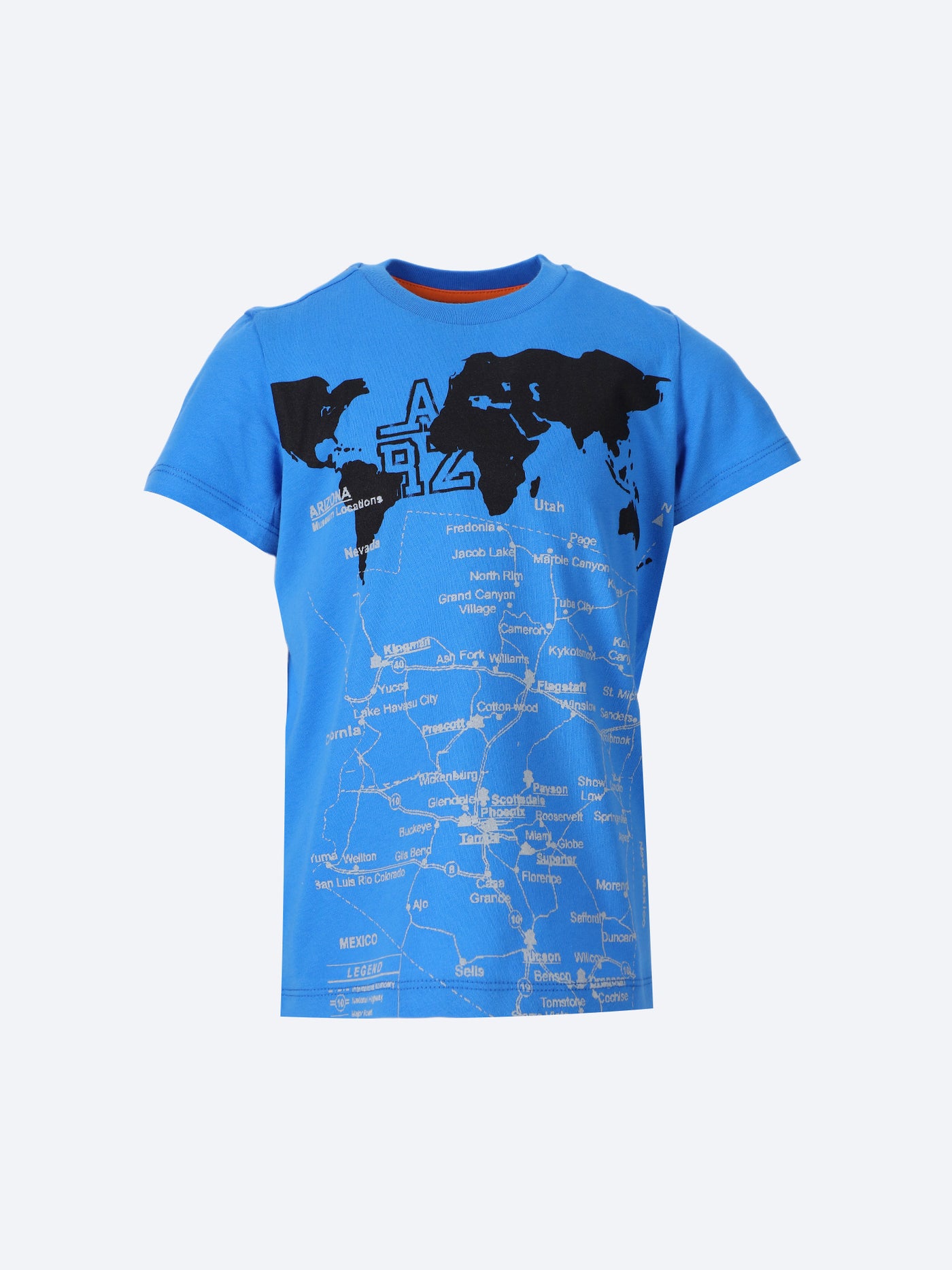 Ozone Kids Boys Map Print T-Shirt