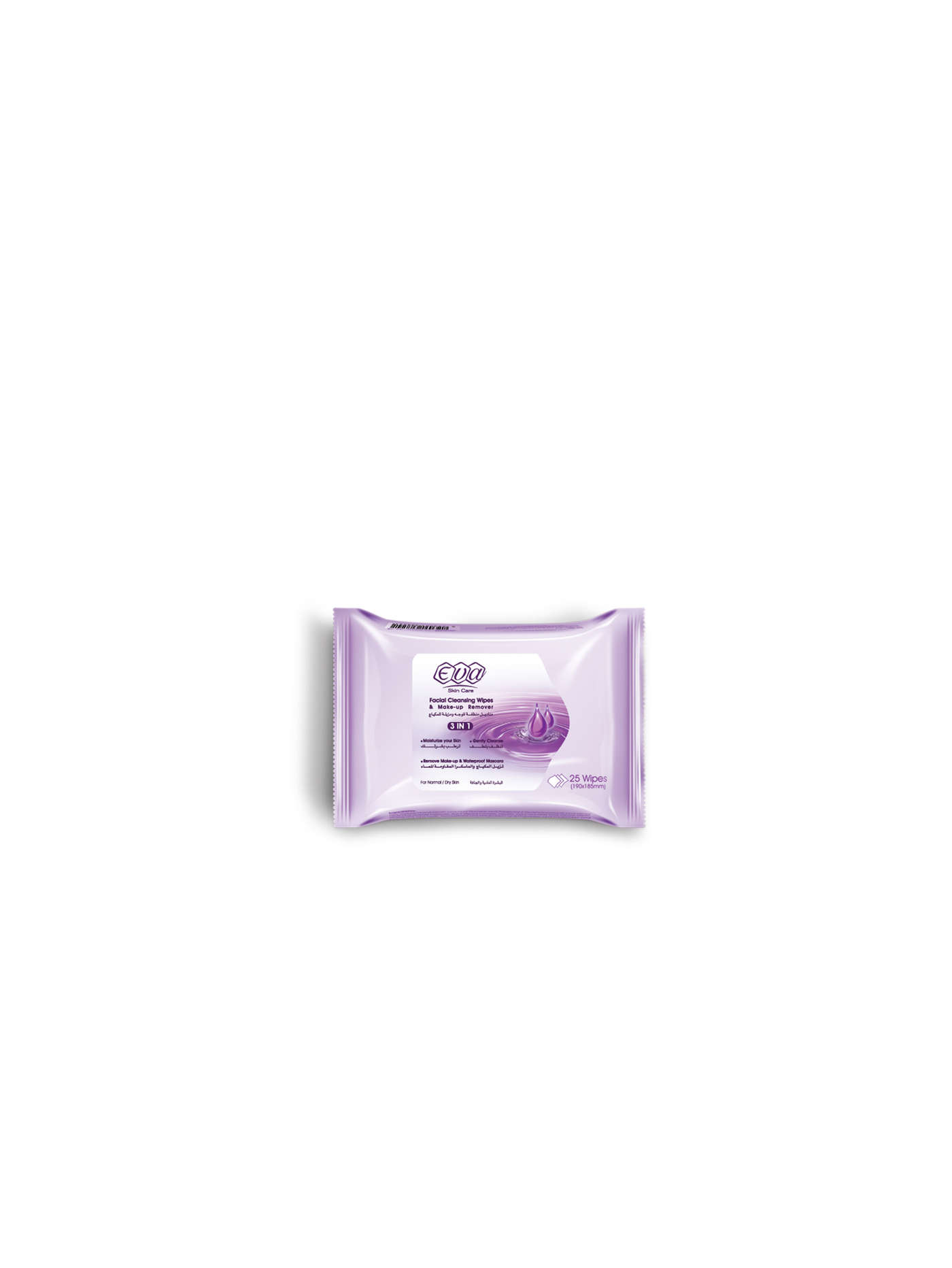 Cleansing and Make-up Removing Facial Wipes With Glycerin For Normal/Dry Skin: 25 wipes per pack-