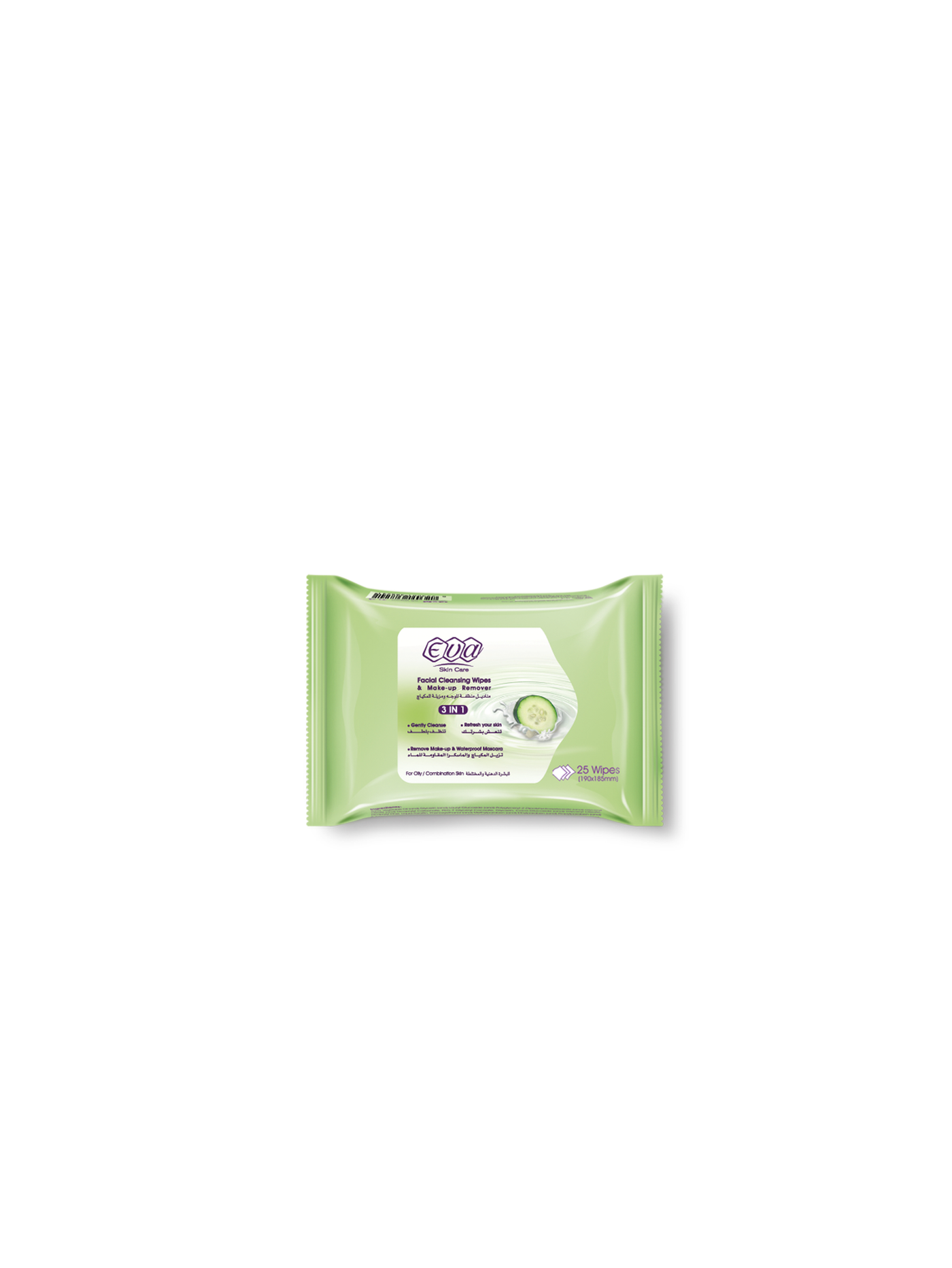 Cleansing and Make-up Removing Facial Wipes With Yoghurt And Cucumber For Oily/ Combination Skin: 25 wipes per pack