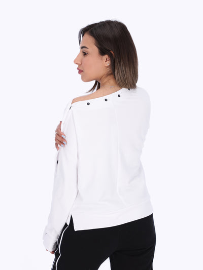 OR Women's Contrast Button Detail Sweatshirt