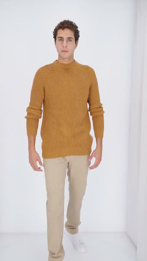 Knitted Sweater with Ribbed Texture