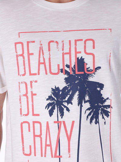 Beaches Be Crazy Front Print T-Shirt