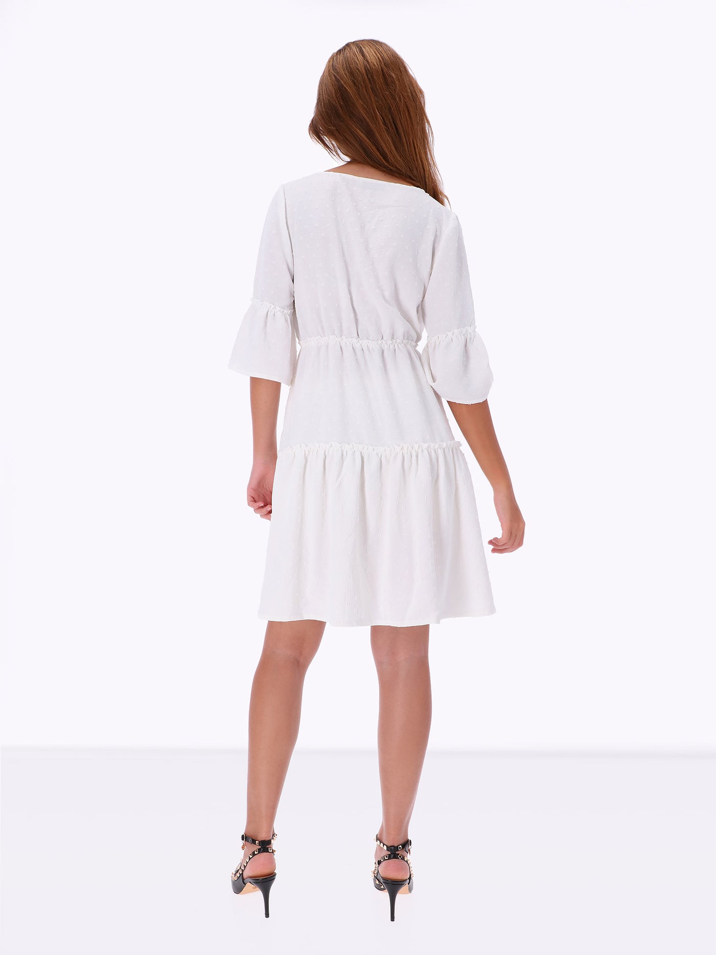 Leocansa Womens Dotted Mini Length Dress