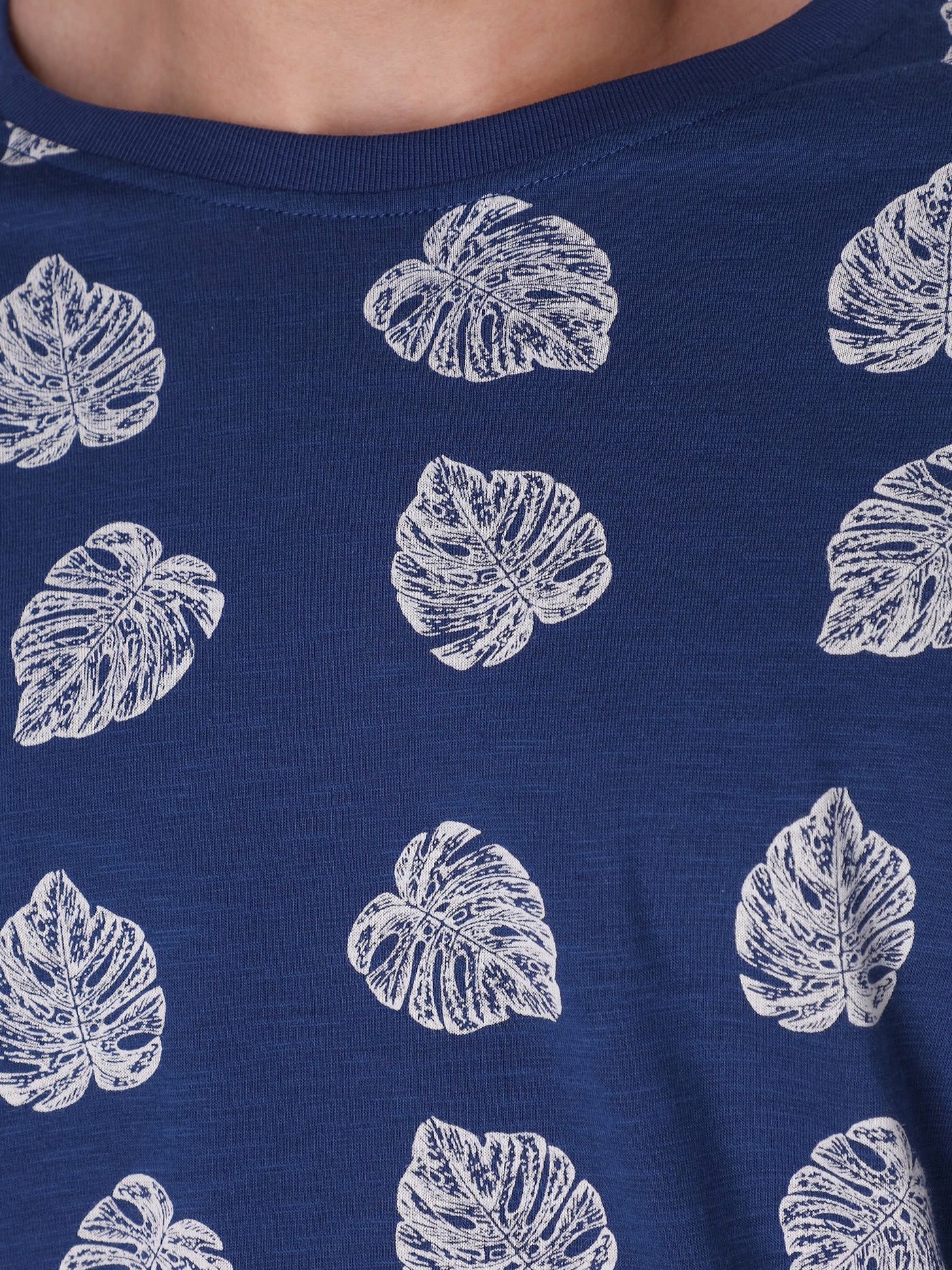 All-Over Leaves Printed T-Shirt