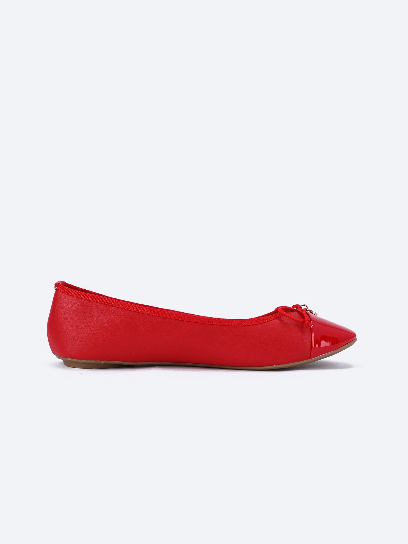 Dejavu Womens Patent Toe Bow Detail Ballerina Shoes