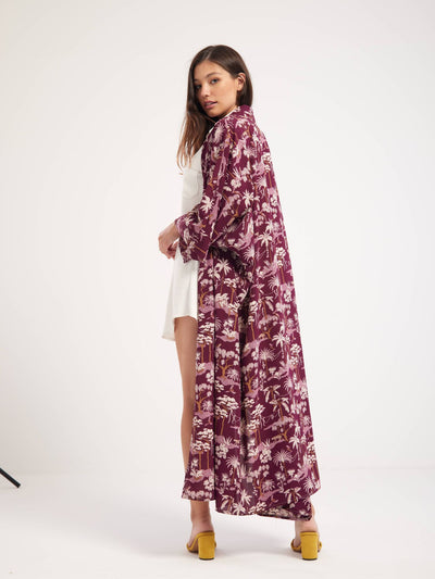 All-Over Print Kimono - Loose Fit - Long Length