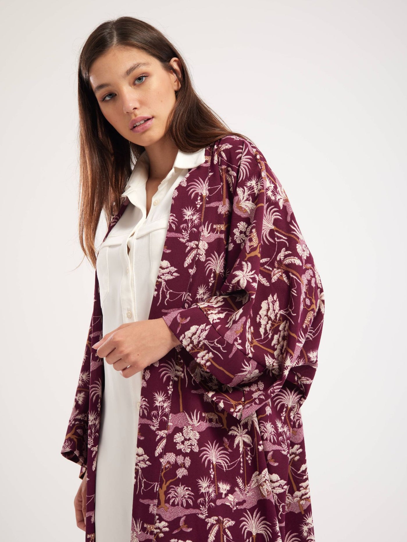 All-Over Print Kimono - Loose Fit - Long Length