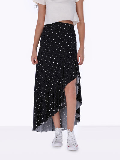Asymmetric Skirt - Polka Dot