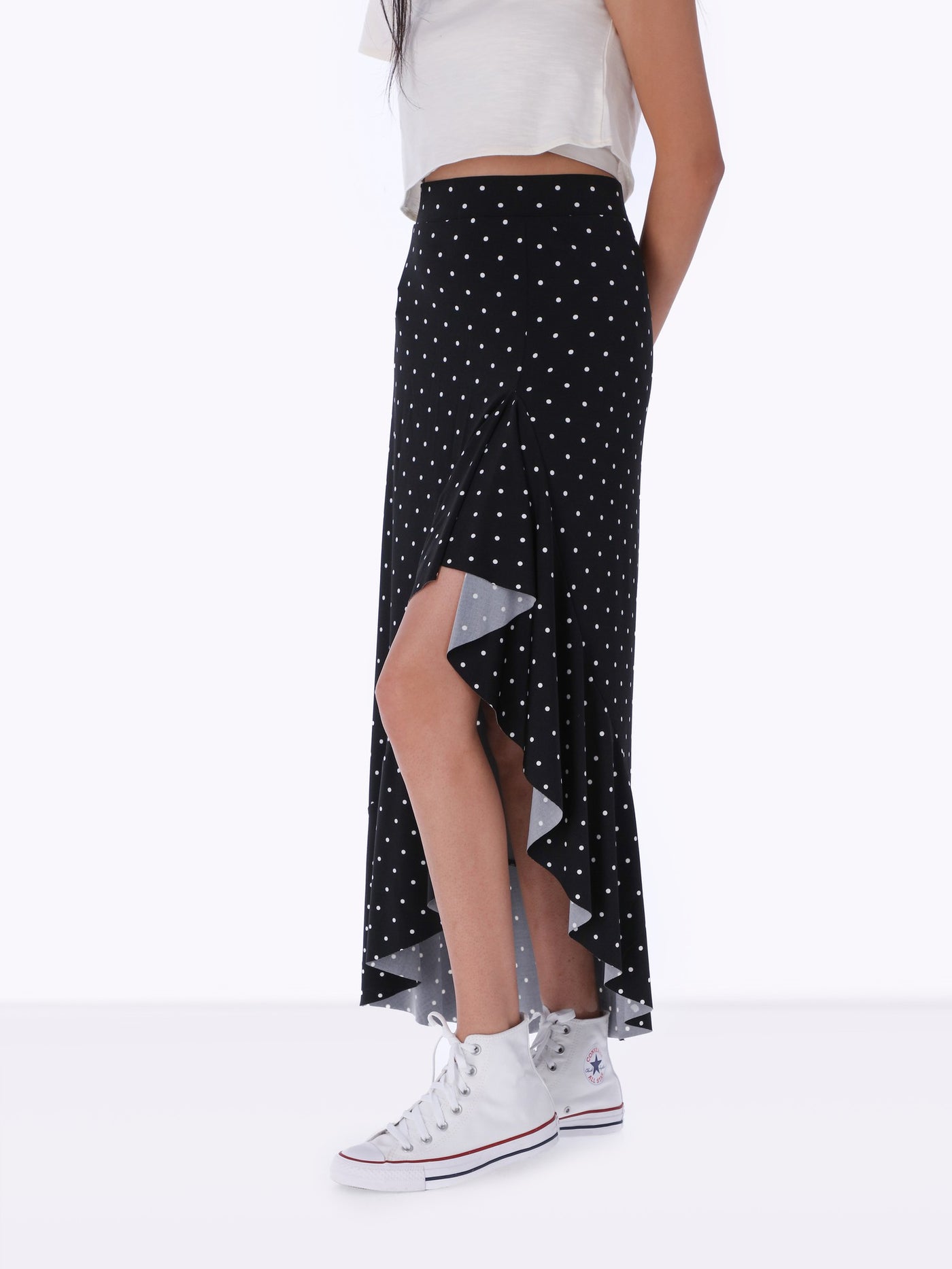 Asymmetric Skirt - Polka Dot