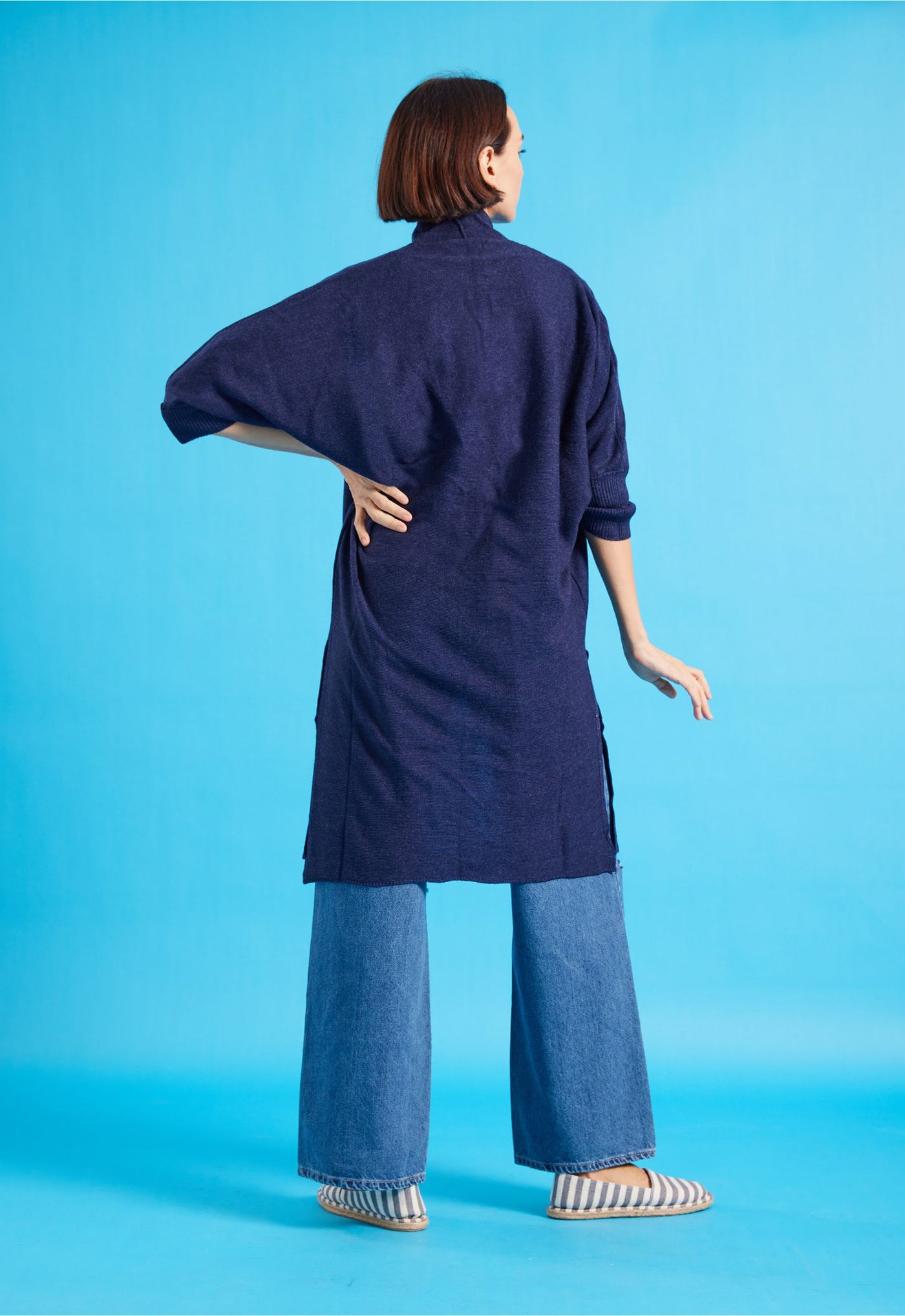 Basic Cardigan - Knee Length - 2/3 Dolman Sleeves