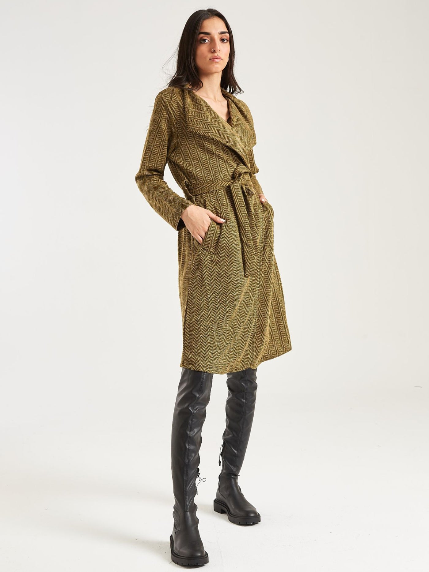 Belted Coat - Textured