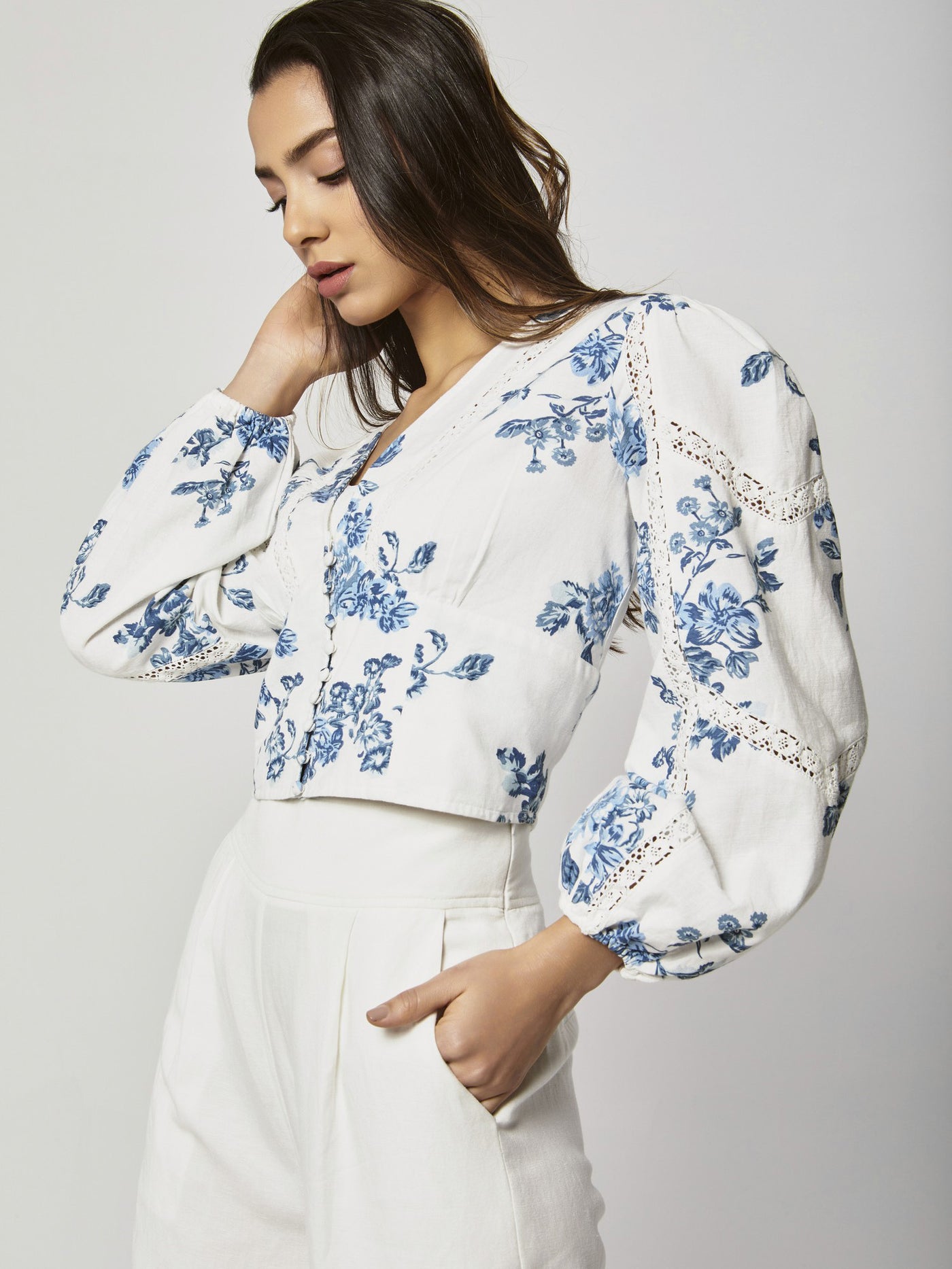 Blouse - Bell Sleeves - Floral