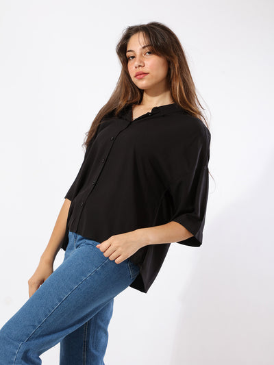 Blouse - Short Sleeved - Button Down
