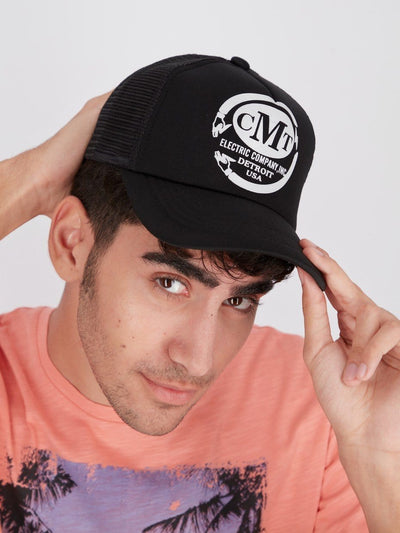 OR Hats Front Text Print Round Net Baseball Cap