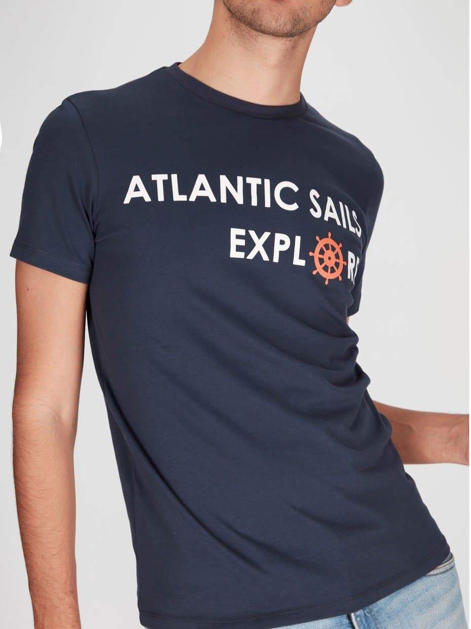 OR T-Shirts Navy / S Atlantic Sails Front Print T-Shirt