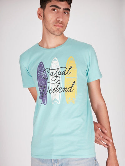 OR T-Shirts Casual Weekend Front Text Print Short Sleeve T-Shirt