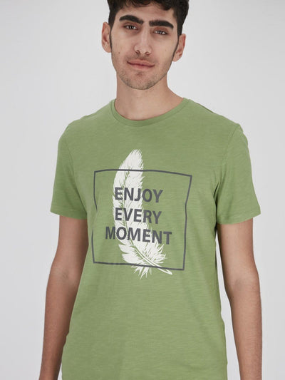 OR T-Shirts Green / S Enjoy Every Moment Front Print T-Shirt