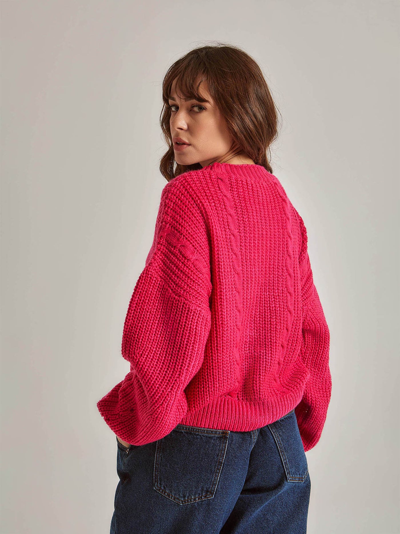 Cardigan - Dropped Shoulder - Knitted