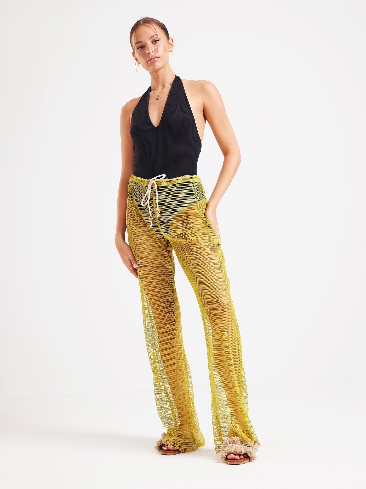 Cover Up Pants - Perforated - Drawstring