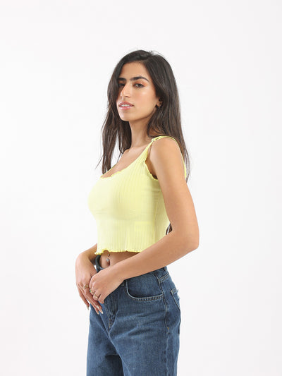 Cropped Top - Ribbed - Spaghetti Straps