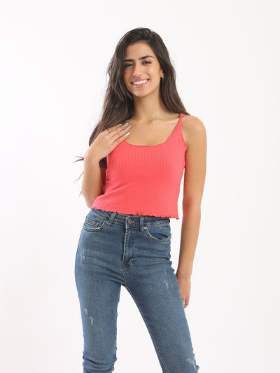 Cropped Top - Ribbed - Spaghetti Straps