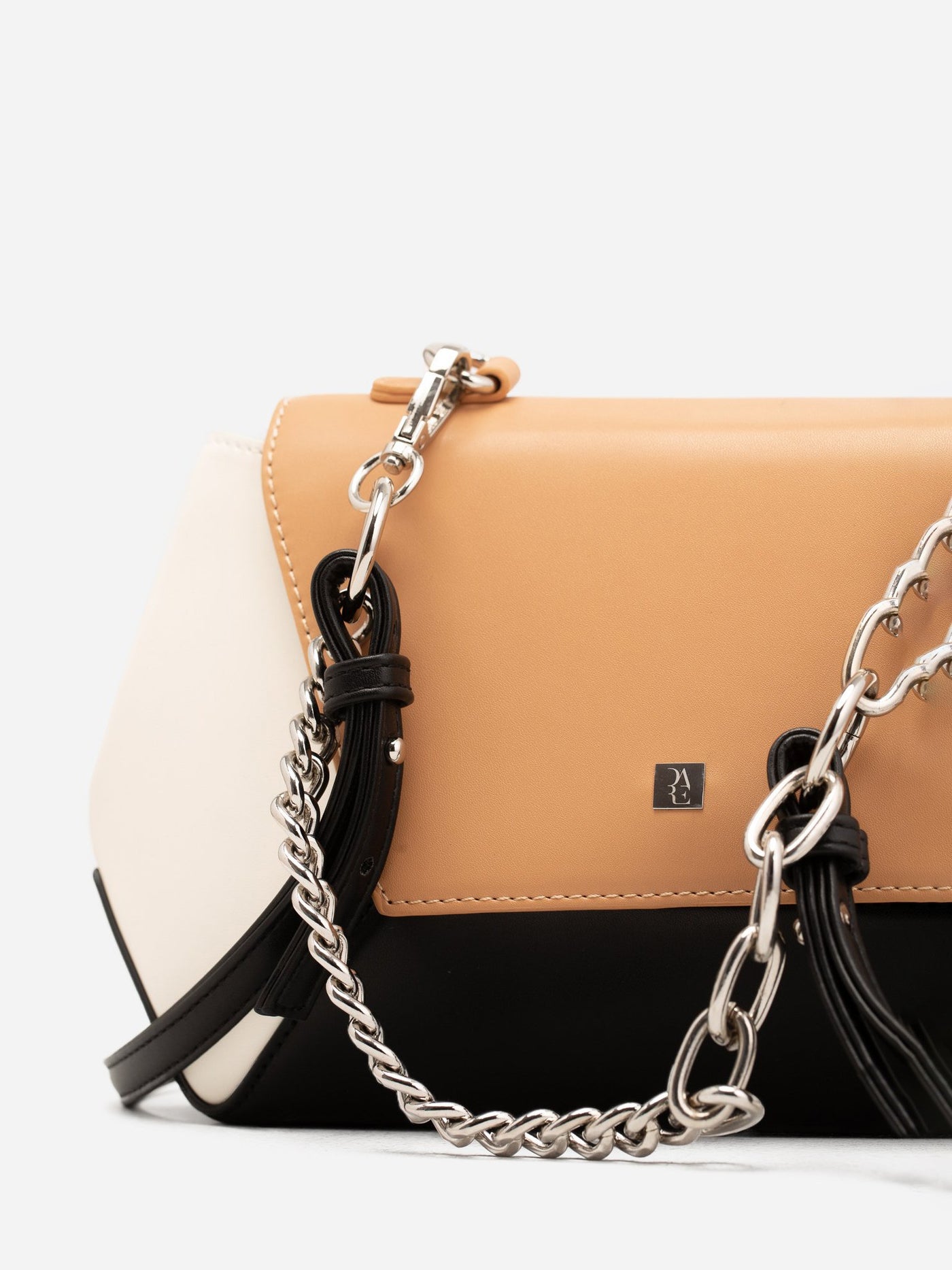 Crossbody Bag - Paneled - Chain Detail