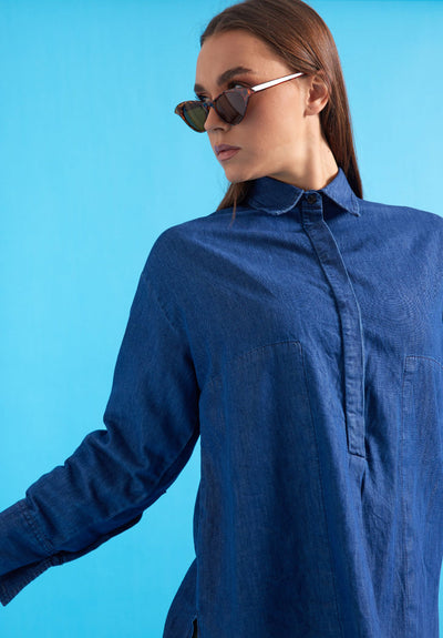 Denim Shirt - Button Up - Blue
