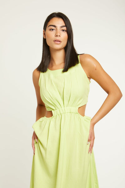 STEP OUT MAXI DRESS - LIME GREEN