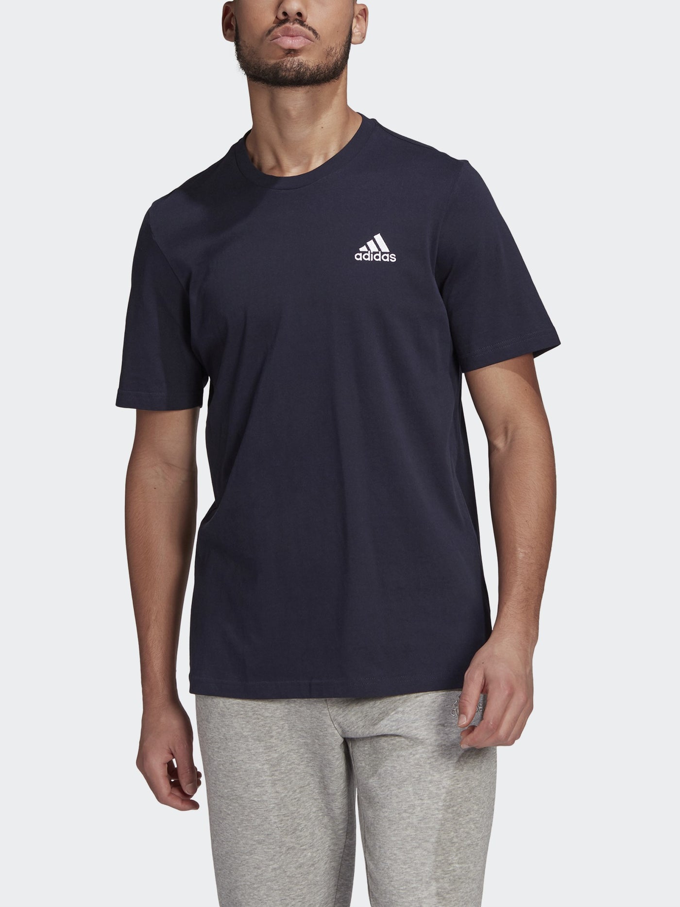 adidas Mens Essentials Embroidered Small Logo Tee- GK9649