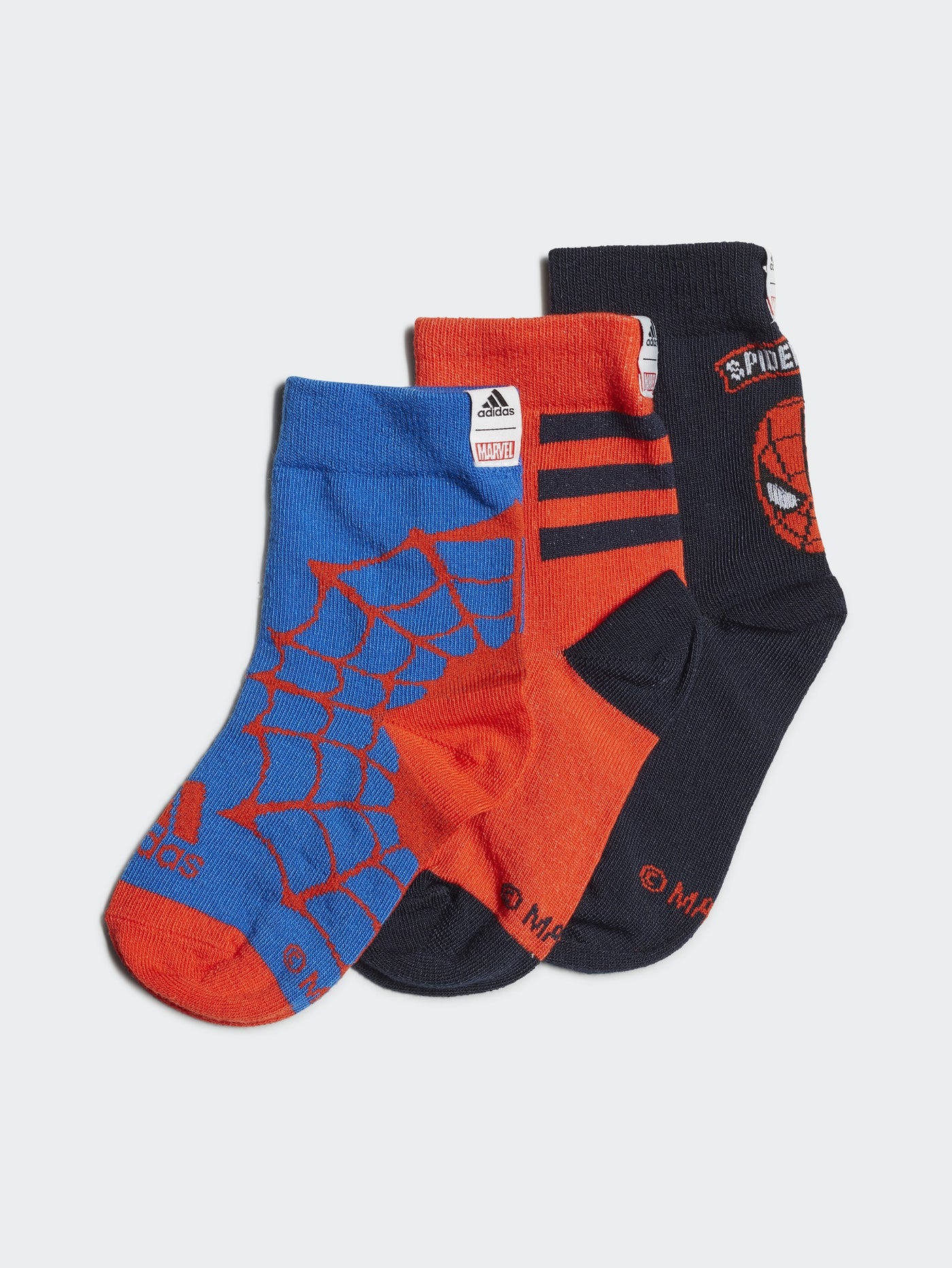 adidas Kids Boys Marvel Spider-Man Primegreen Socks 3 Pairs - H28192