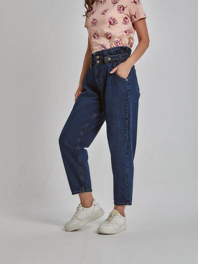 Jeans - Elasticated Waist - Buttoned
