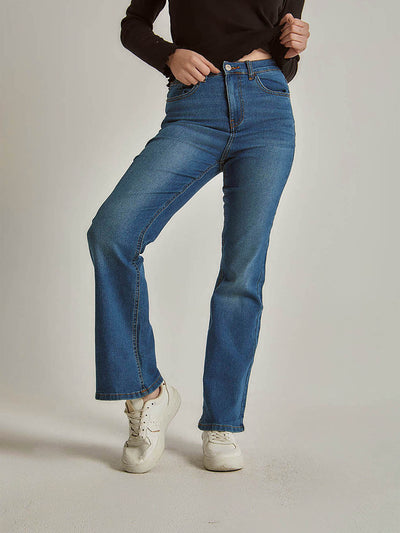 Jeans - High Waist - Slip-On