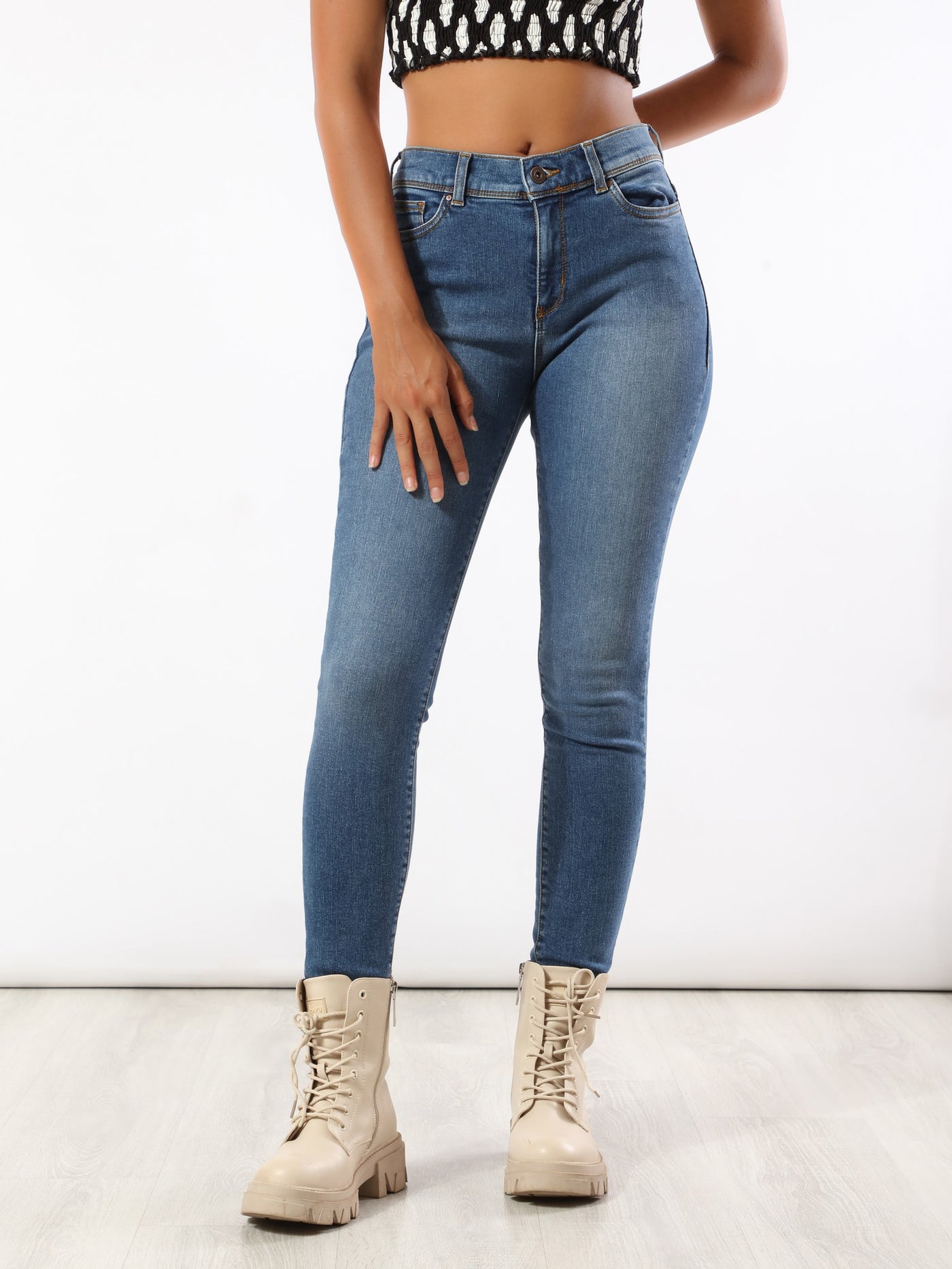Jeans - Skinny Fit - Plain