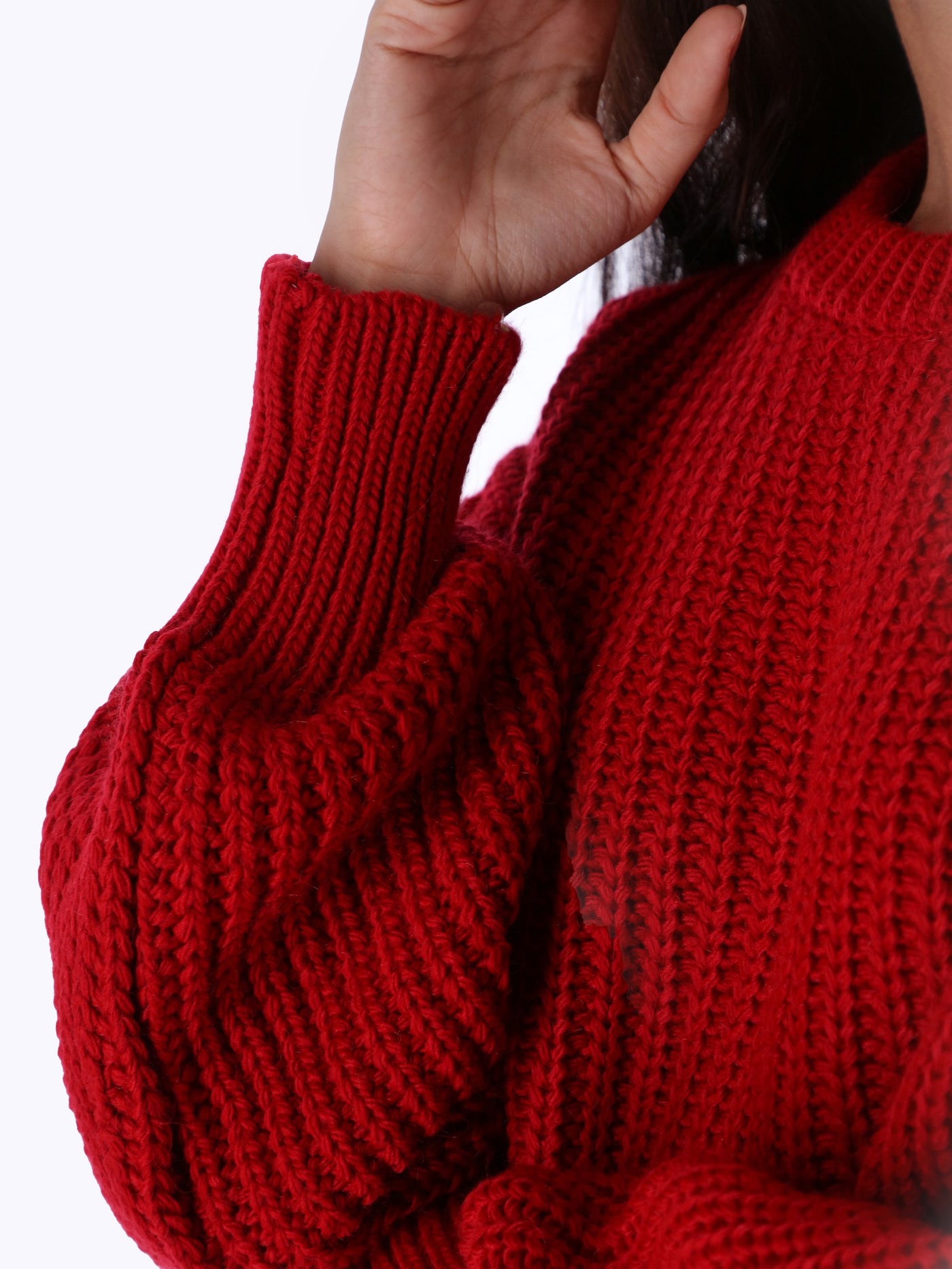 Knitted Pullover - Puff Sleeves