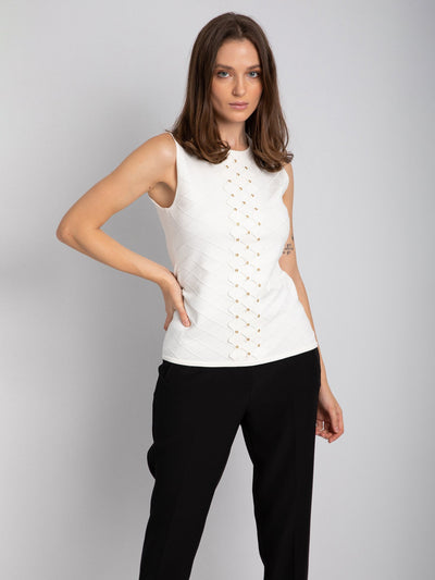 Knitted Top with Eyelets