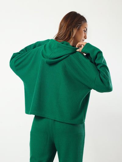 Sweater - Hooded - Ribbed