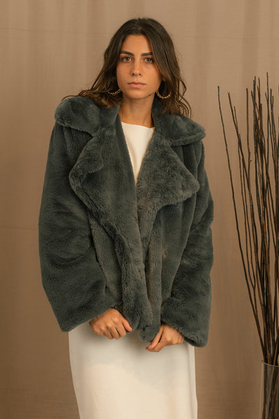 Warm Jacket - Faux Fur - Teal