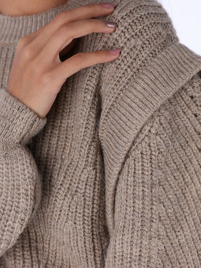 Mock Neck Knitted Pullover
