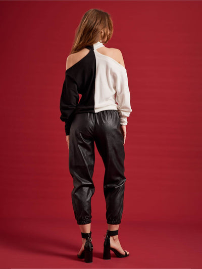 Mya Cargo Pants - Leather Material