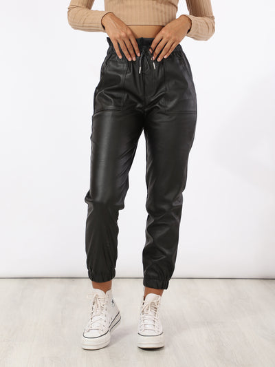 Pants - Paperbag - Faux Leather
