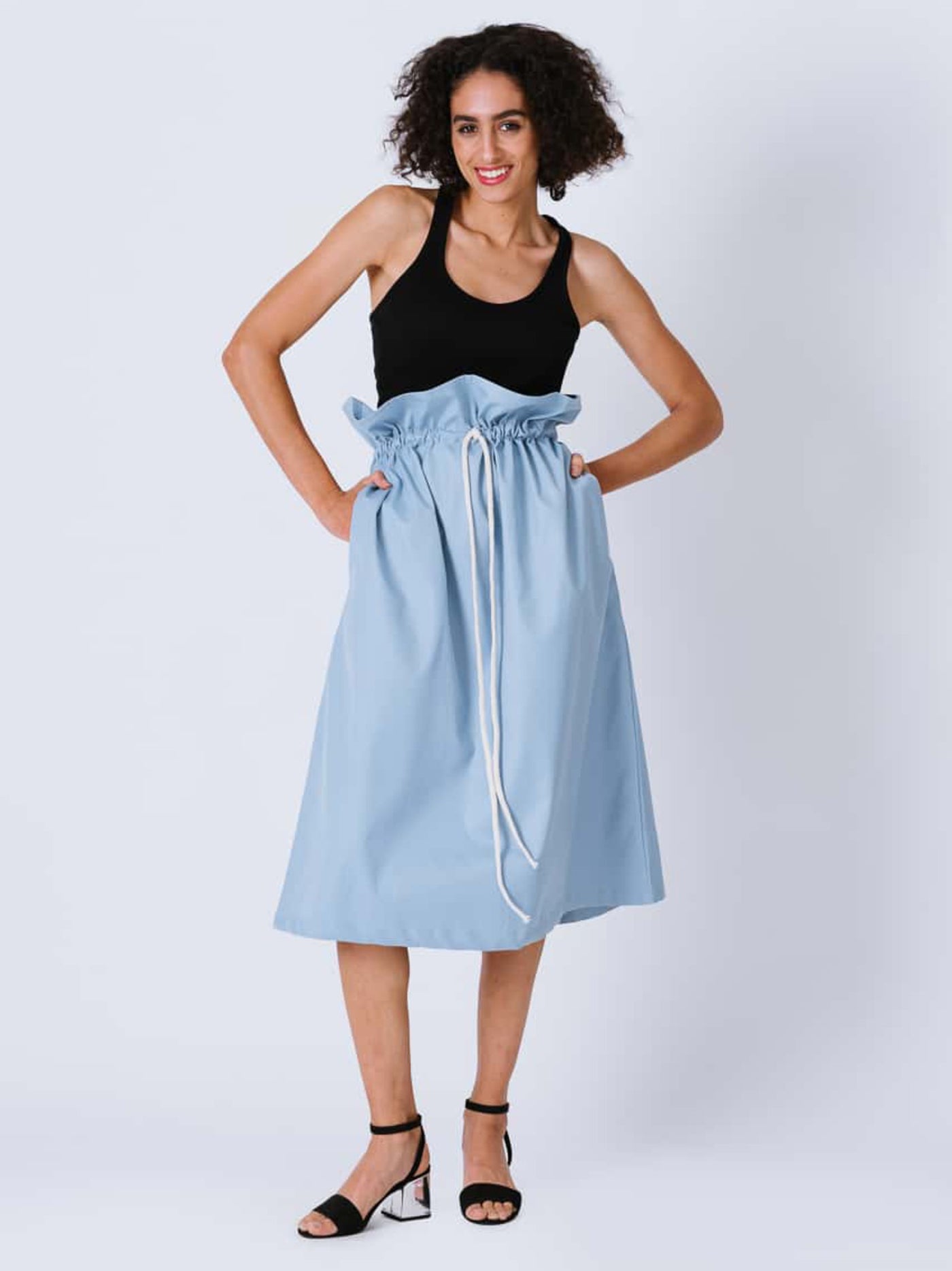 Paper Bag Skirt - High Waist - Knee Length