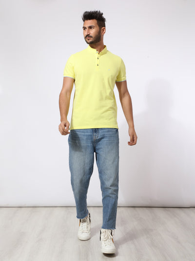 Polo Shirt - Mandarin Collar - Short Sleeves