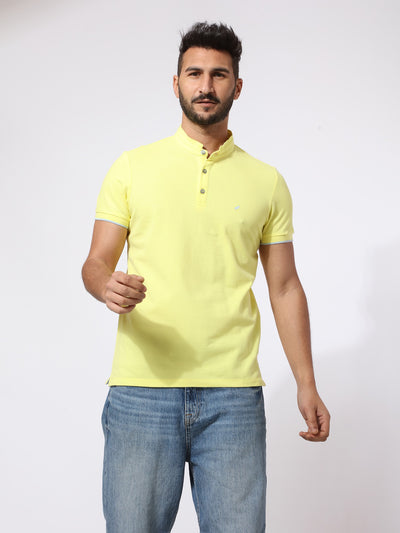 Polo Shirt - Mandarin Collar - Short Sleeves