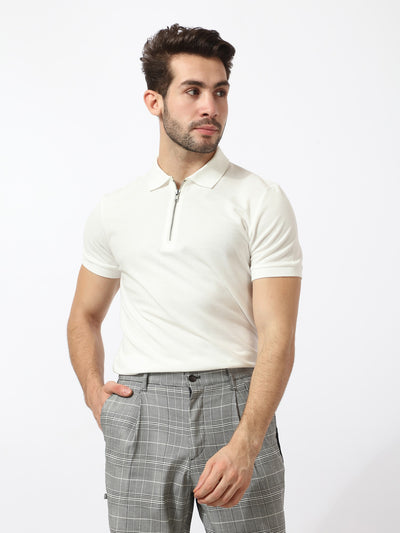 Polo Shirt - Solid - Zipped Neck