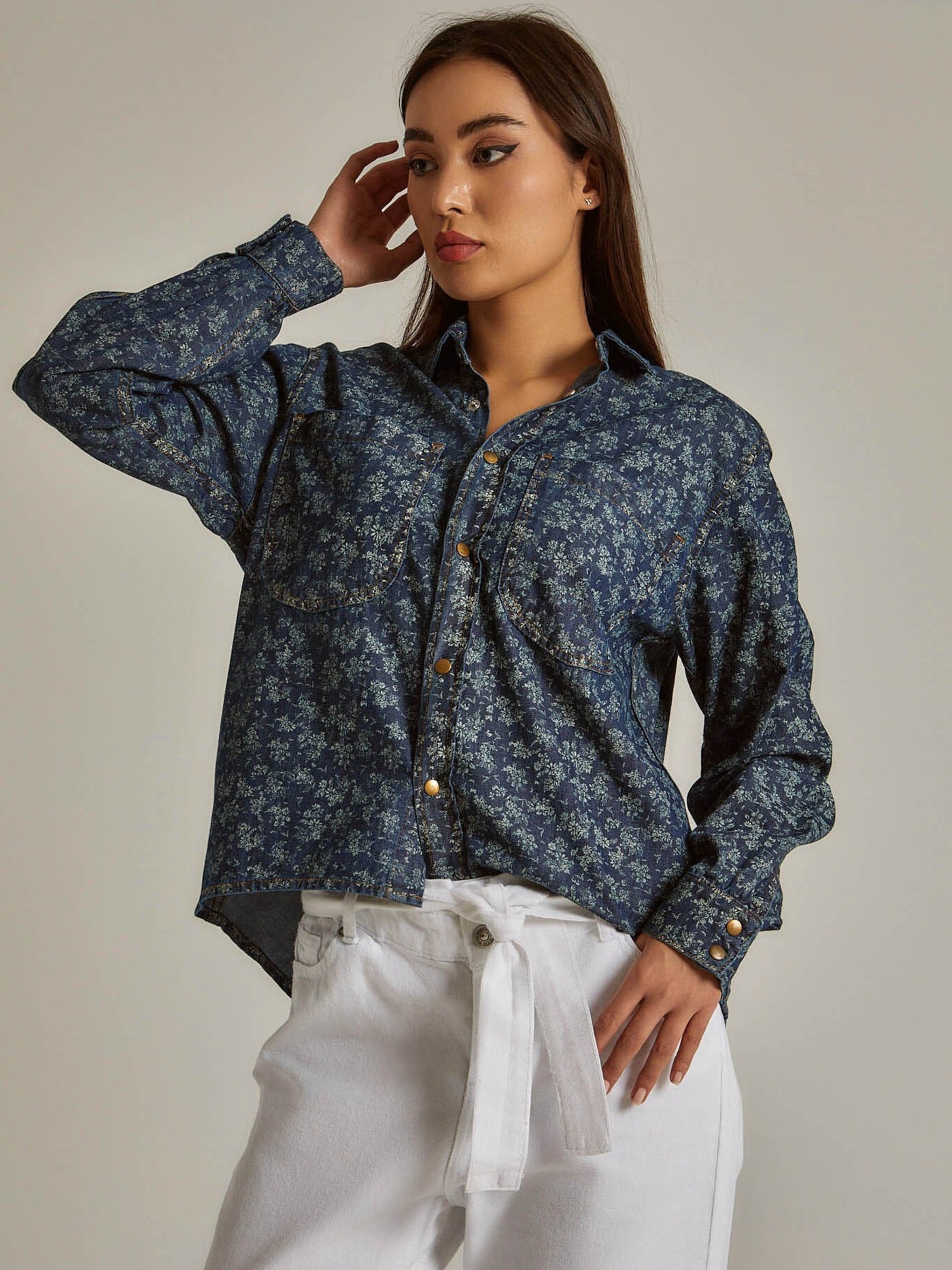 Shirt - Button Closure - Oriental Pattern